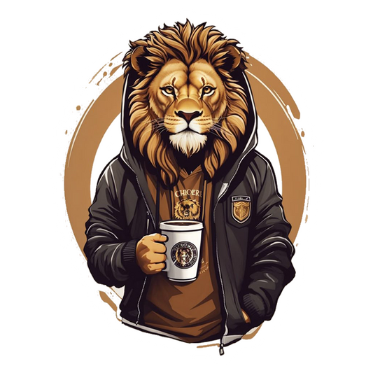 Lion Coffee Lover Premium Vinyl Stickers
