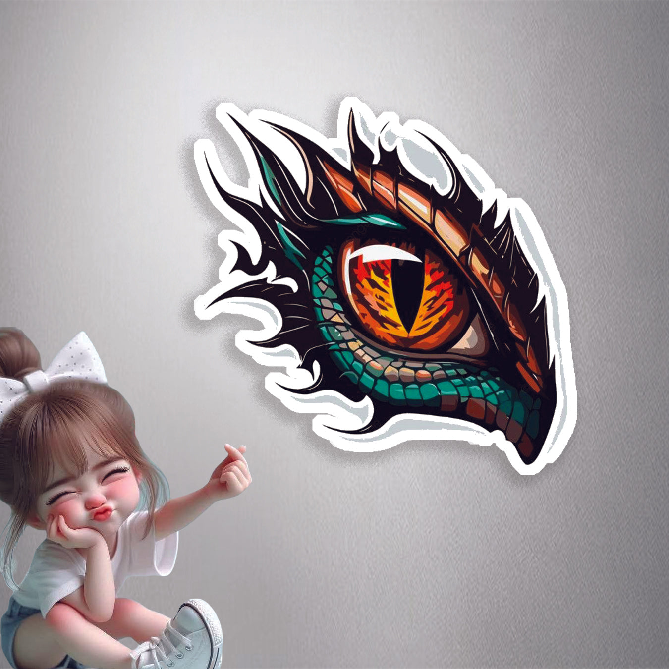 Fiery Dragon Eye Premium Vinyl Stickers