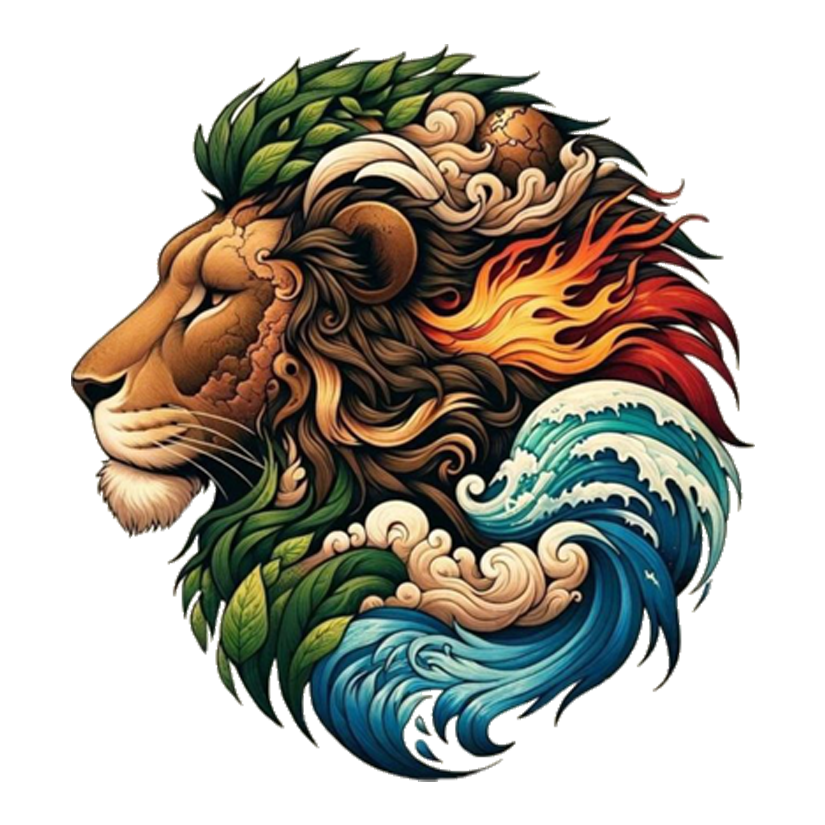 Elemental Lion Art Premium Vinyl Stickers