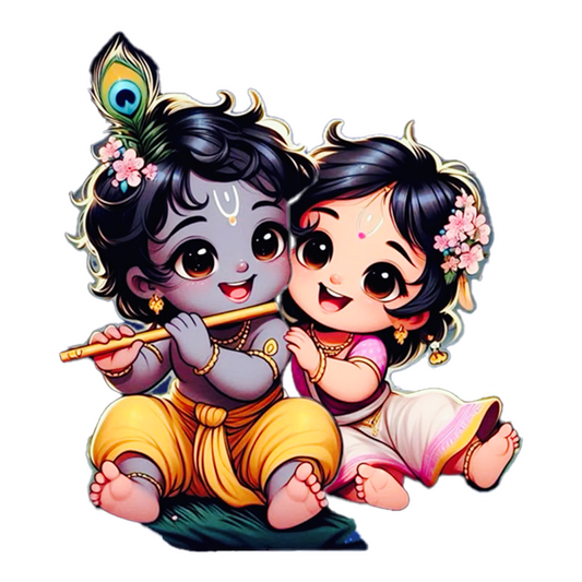 Radha Krishna Childhood Premium Vinyl Stickers