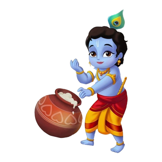 Baby Krishna Butter Pot Premium Vinyl Stickers
