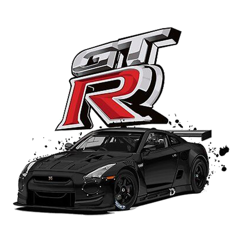 Nissan GT-R Black Car Premium Vinyl Stickers