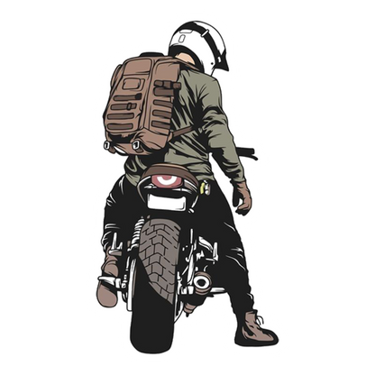 Motorcycle Rider Back Premium Vinyl Stickers