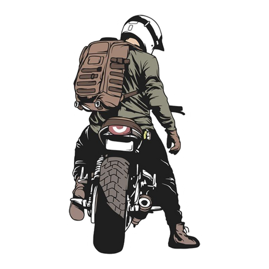 Motorcycle Rider Back Premium Vinyl Stickers