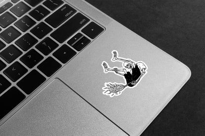 Fiery Farting Skeleton Premium Vinyl Stickers