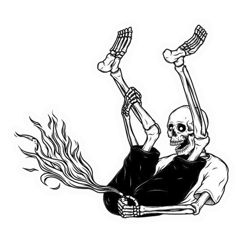 Fiery Farting Skeleton Premium Vinyl Stickers