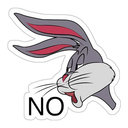 Bugs Bunny No Premium Vinyl Stickers