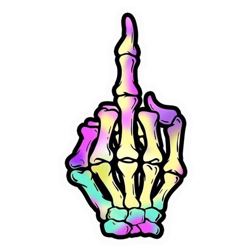 Colorful Skeleton Finger Premium Vinyl Stickers