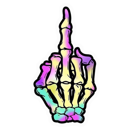 Colorful Skeleton Finger Premium Vinyl Stickers