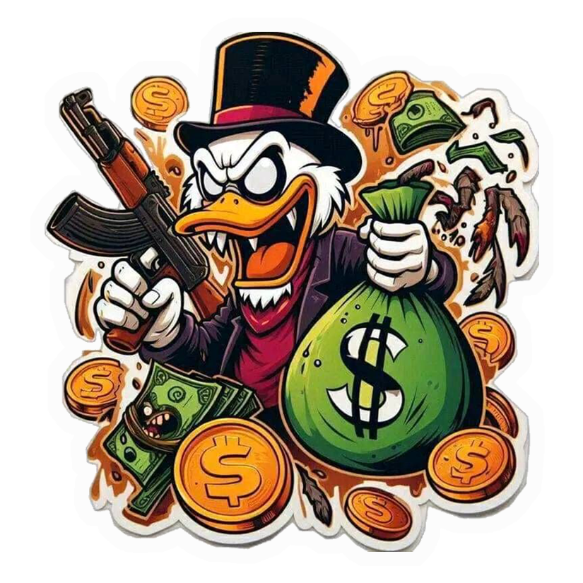 Gangster Duck Riches Premium Vinyl Stickers