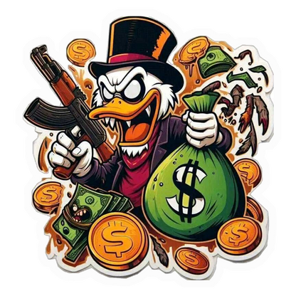 Gangster Duck Riches Premium Vinyl Stickers