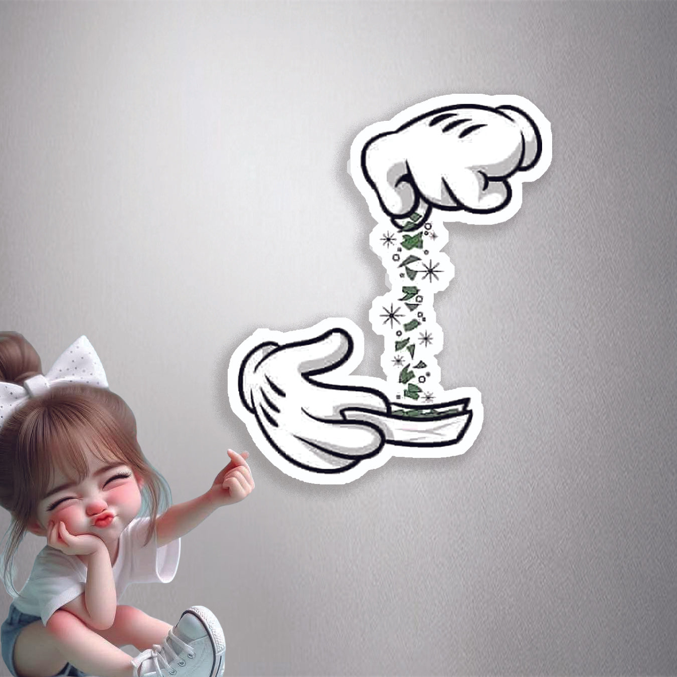 Cartoon Hands Rolling Premium Vinyl Stickers