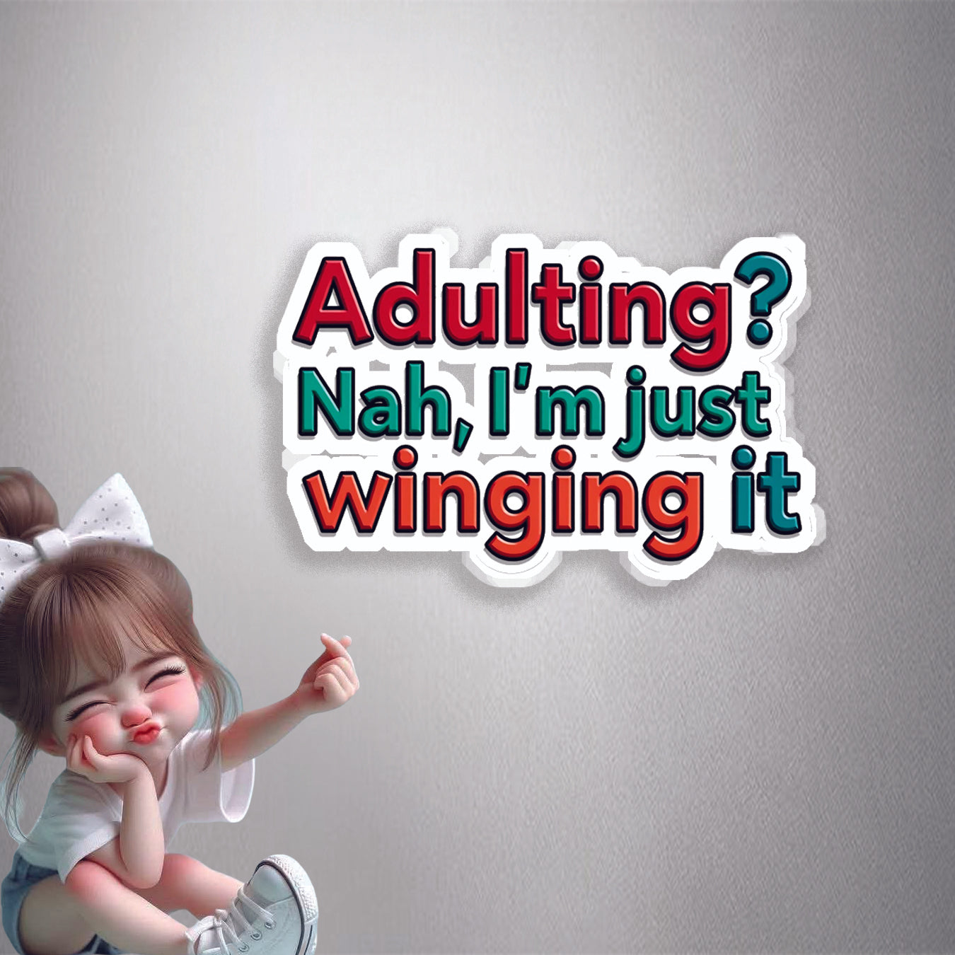 Adulting Winging It Premium Vinyl Stickers