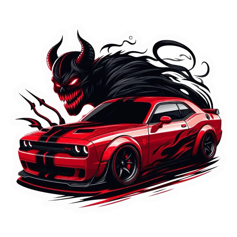 Demon Muscle Car Premium Vinyl Stickers