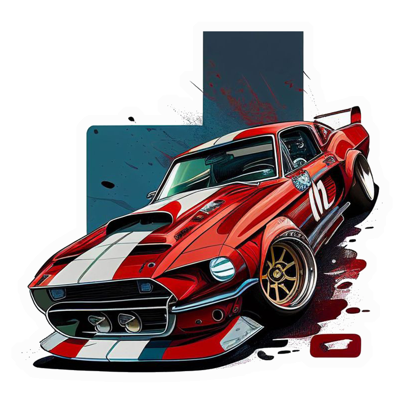 Classic Mustang Racer Premium Vinyl Stickers