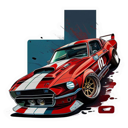 Classic Mustang Racer Premium Vinyl Stickers