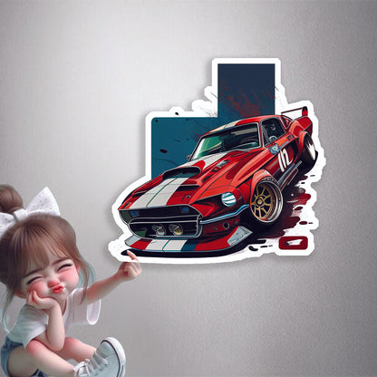 Classic Mustang Racer Premium Vinyl Stickers