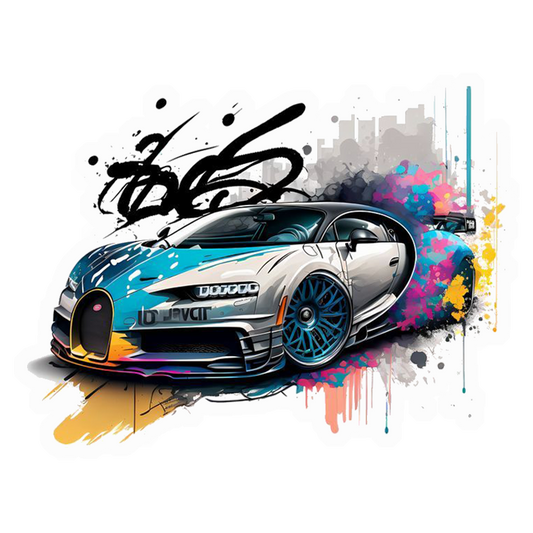 Bugatti Splash Art Premium Vinyl Stickers