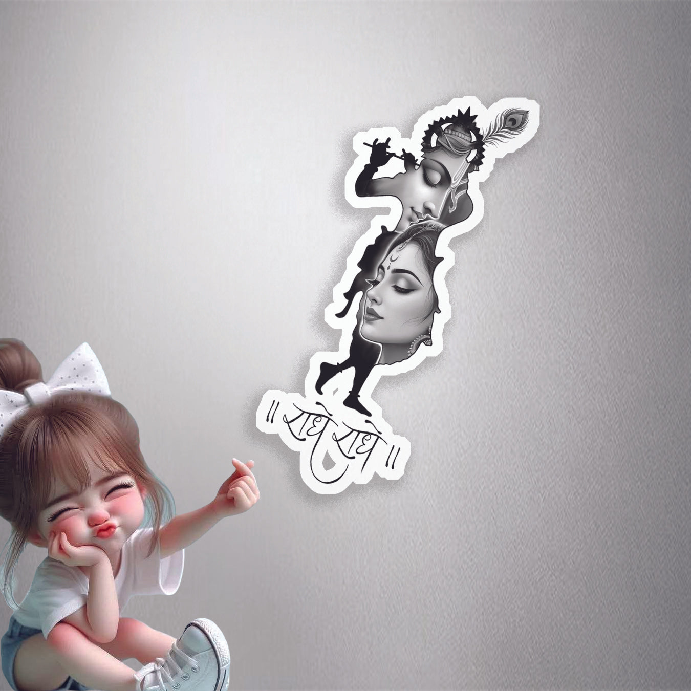 Radha Krishna Devotion Premium Vinyl Stickers