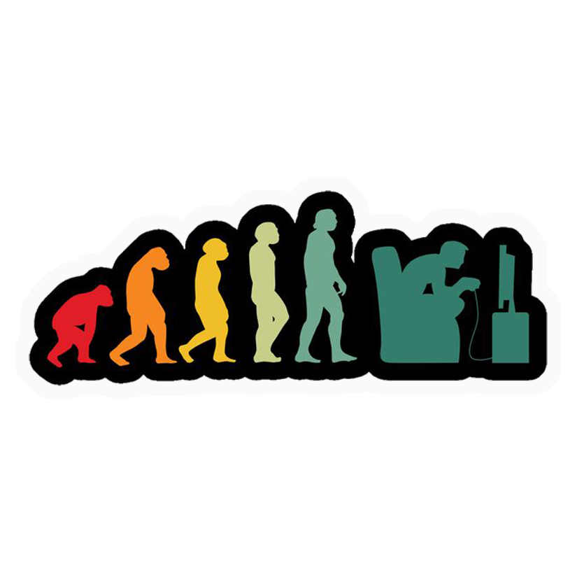 Gamer Evolution Humour Premium Vinyl Stickers