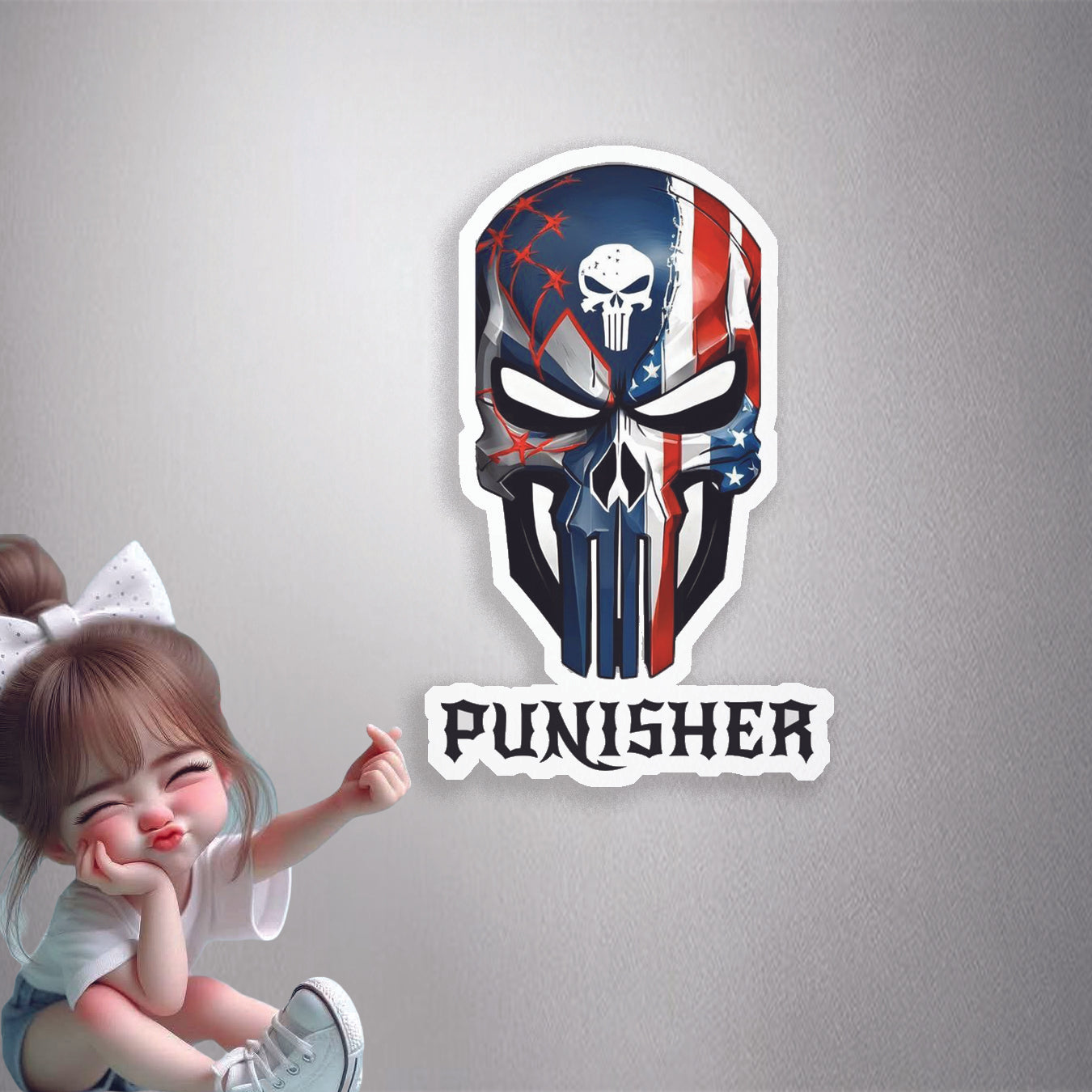 Punisher USA Skull Premium Vinyl Stickers