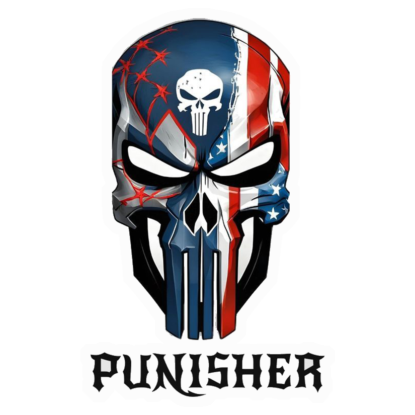 Punisher USA Skull Premium Vinyl Stickers