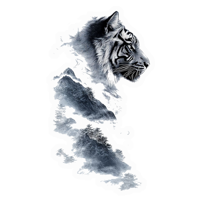 Misty Mountain Tiger Premium Vinyl Stickers