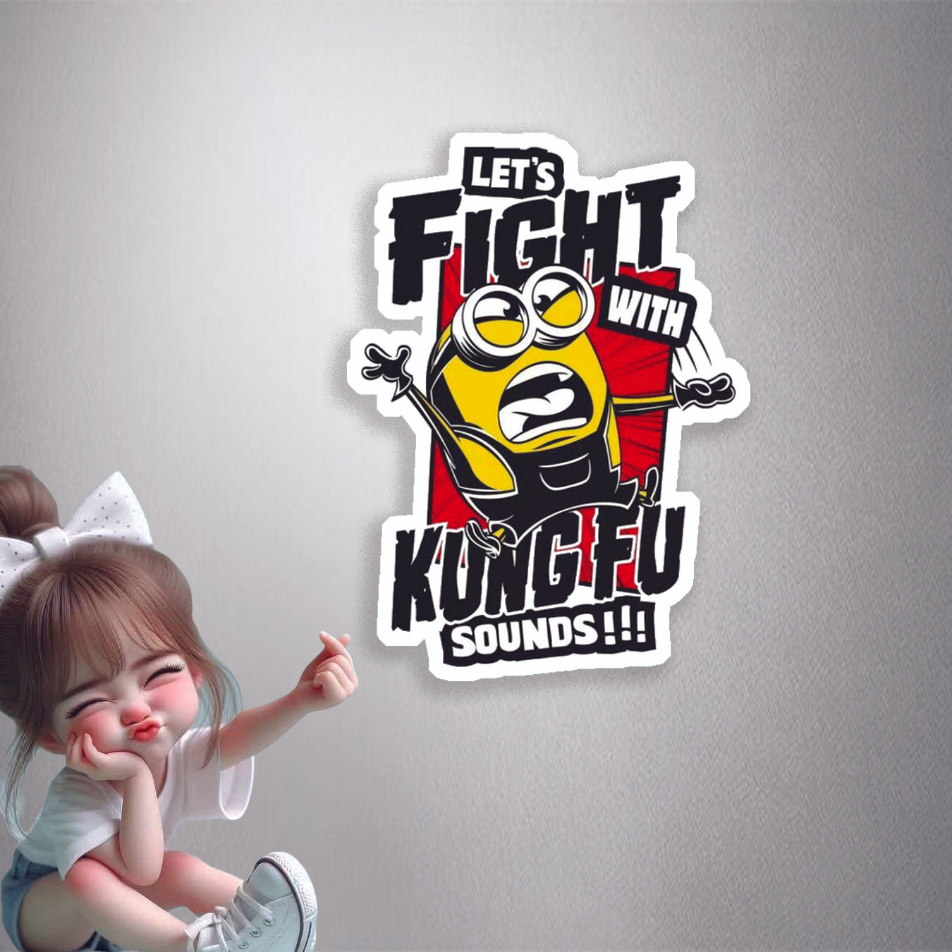 Minion Kung Fu Sounds Premium Vinyl Stickers