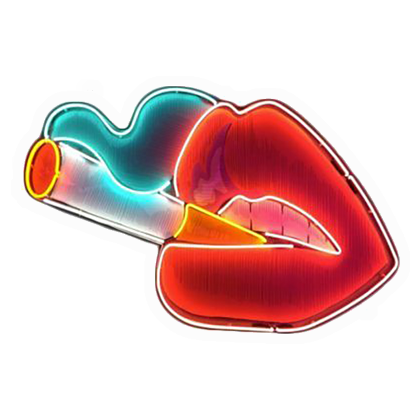 Neon Lips Smoker Premium Vinyl Stickers