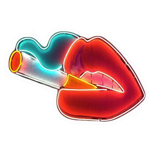 Neon Lips Smoker Premium Vinyl Stickers