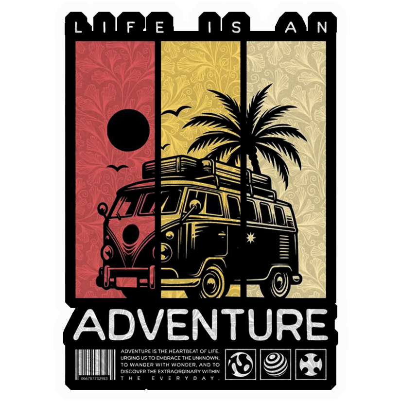 Life Is Adventure Van Premium Vinyl Stickers
