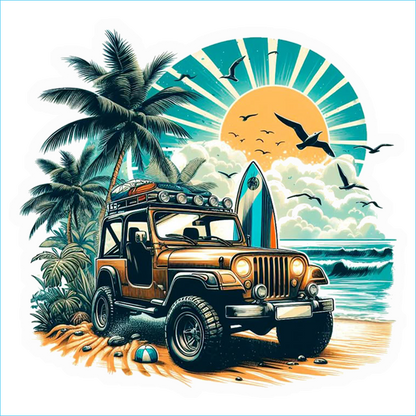 Beach Day Jeep Surf