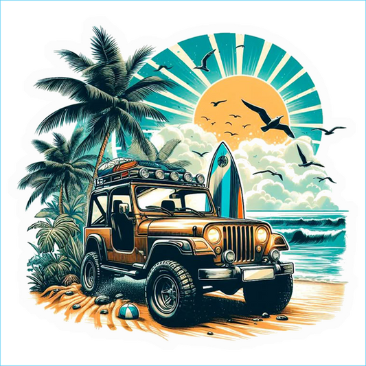 Beach Day Jeep Surf