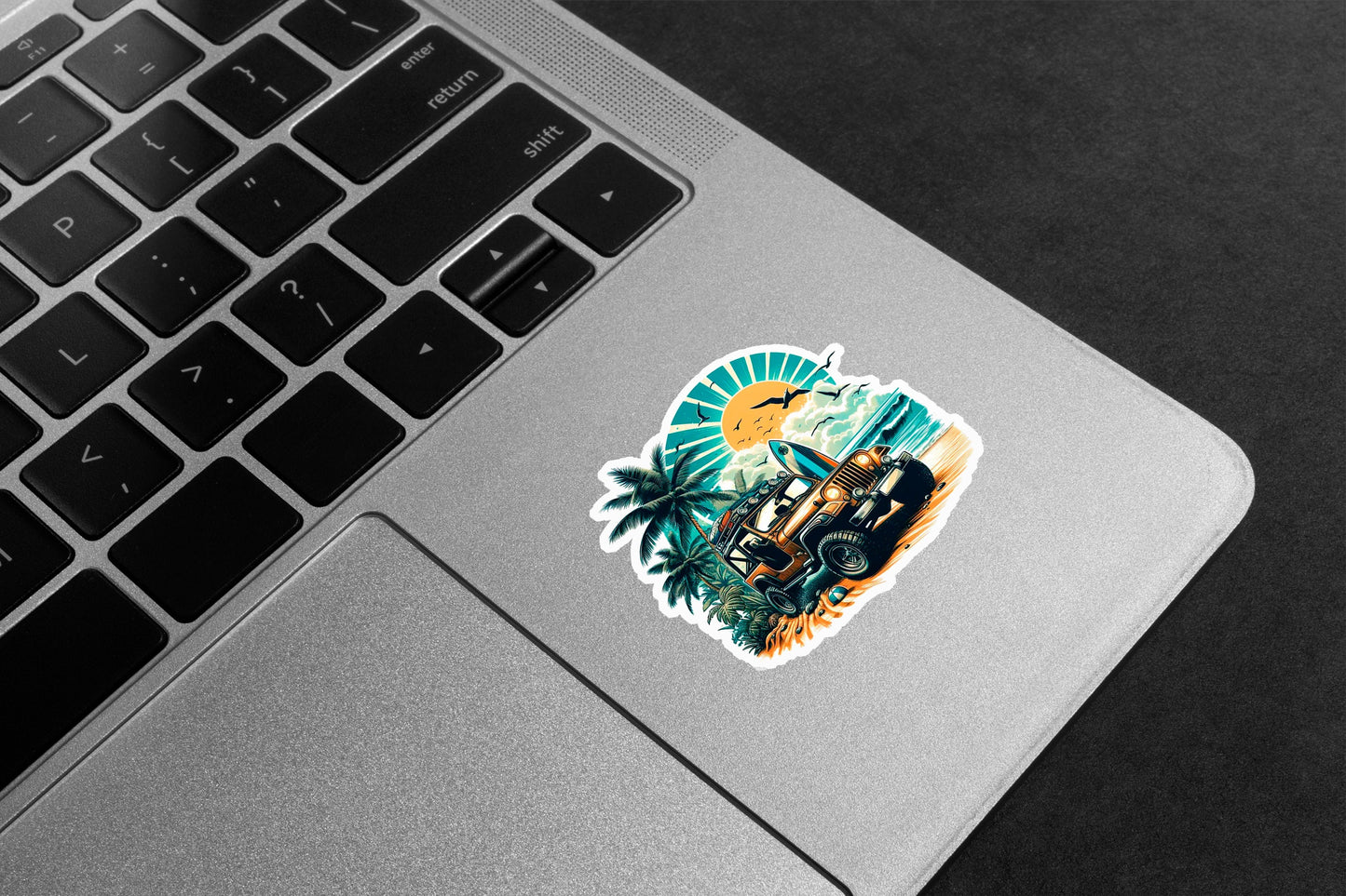 Beach Day Jeep Surf Premium Vinyl Stickers