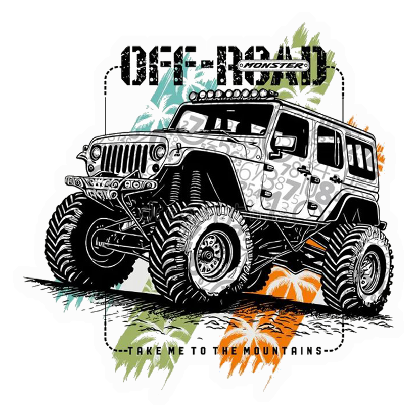 Off-Road Mountains Jeep Premium Vinyl Stickers