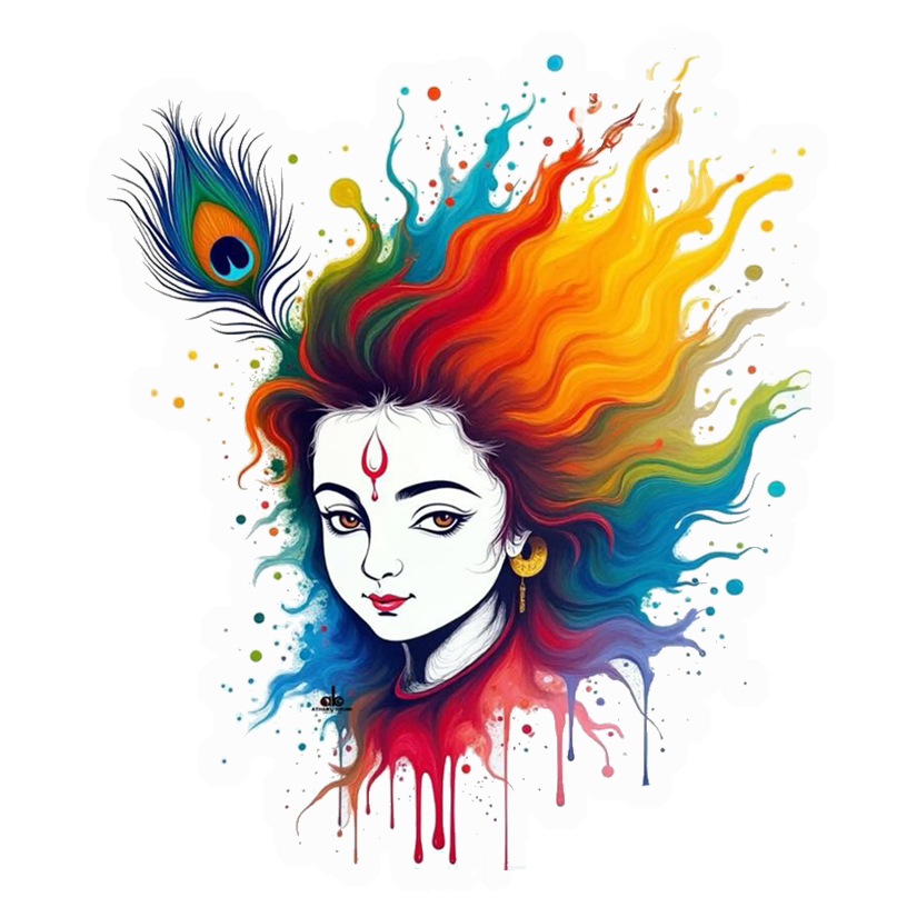 Colorful Krishna Divine Premium Vinyl Stickers