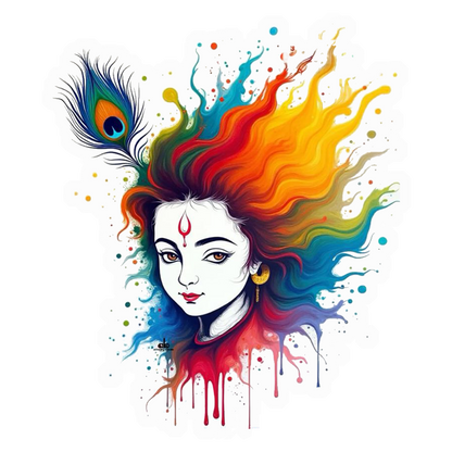 Colorful Krishna Divine Premium Vinyl Stickers