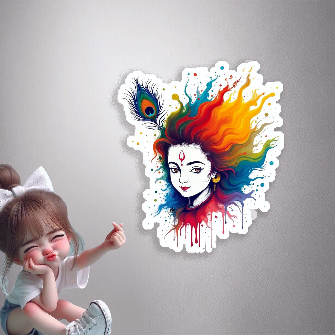 Colorful Krishna Divine Premium Vinyl Stickers