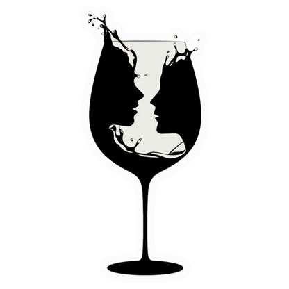 Wine Glass Silhouettes Premium Vinyl Stickers