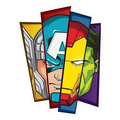 Avengers Faces Collage Premium Vinyl Stickers