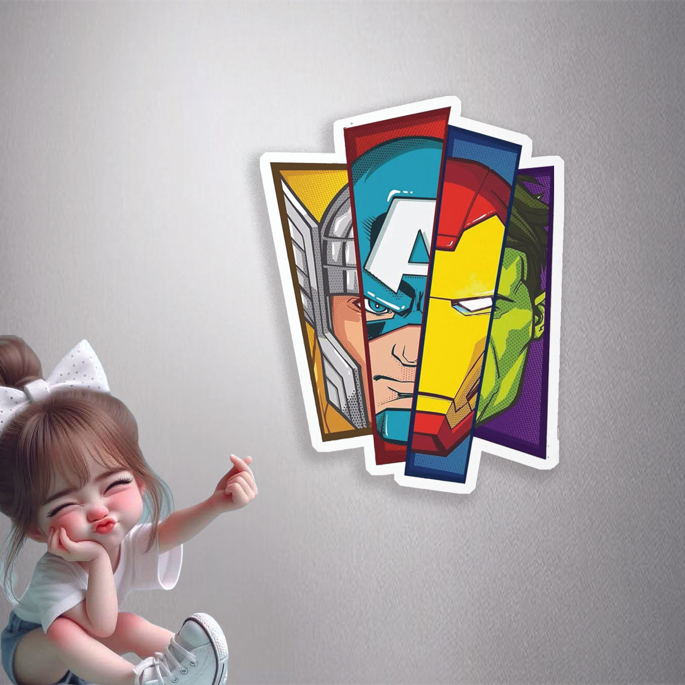 Avengers Faces Collage Premium Vinyl Stickers