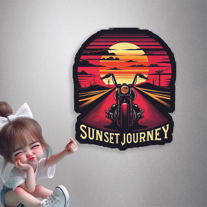 Sunset Journey Motorcycle Premium Vinyl Stickers
