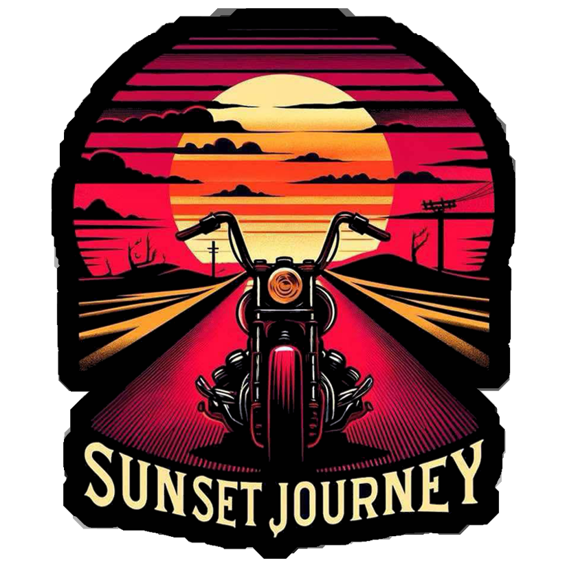 Sunset Journey Motorcycle Premium Vinyl Stickers