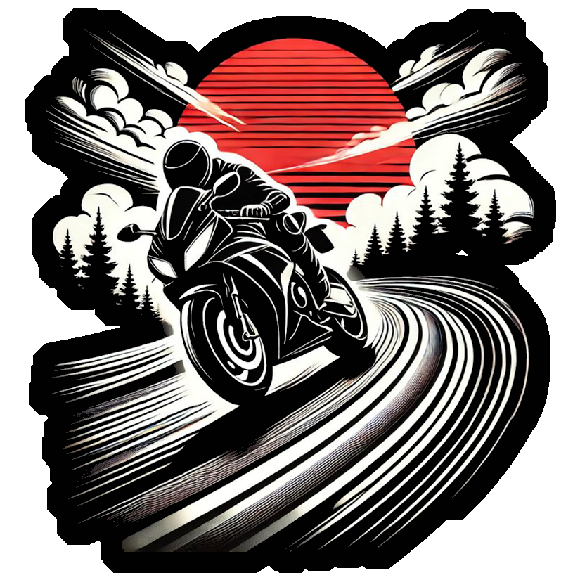 Winding Road Biker Premium Vinyl Stickers