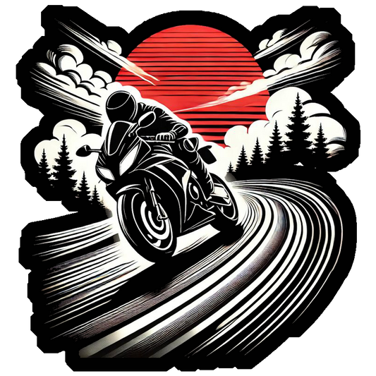 Winding Road Biker Premium Vinyl Stickers