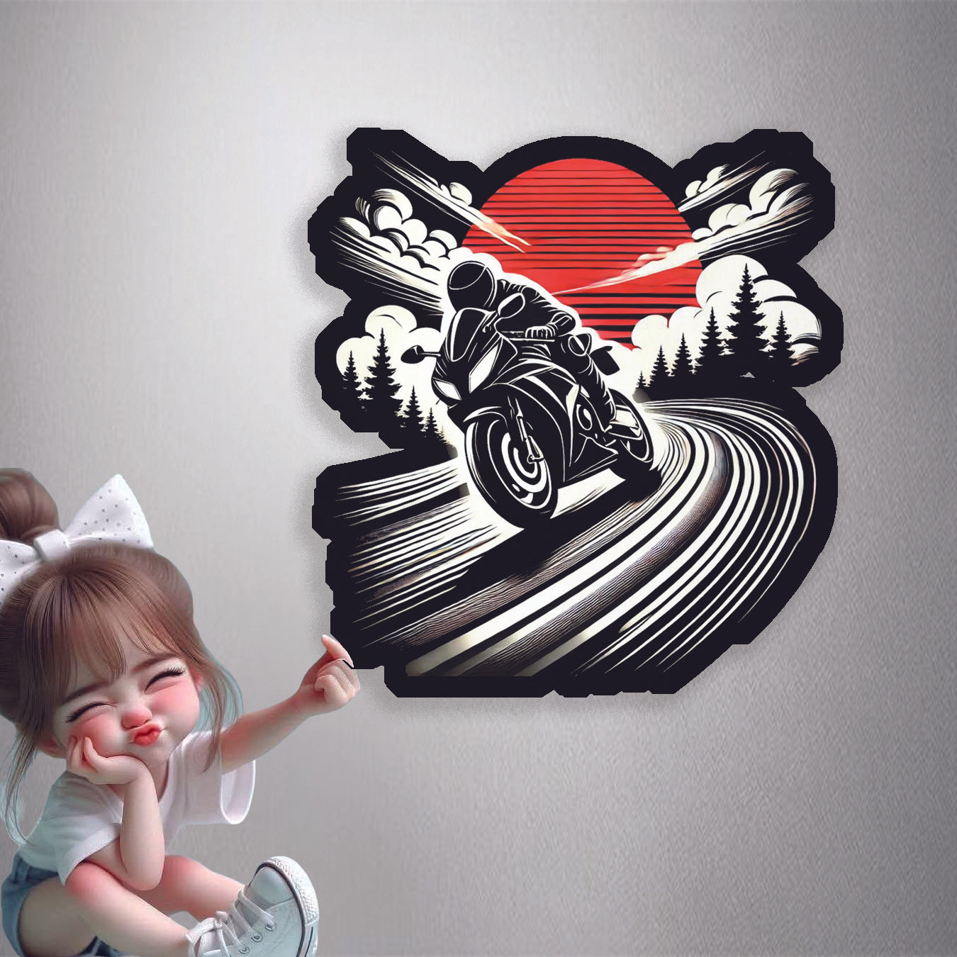Winding Road Biker Premium Vinyl Stickers