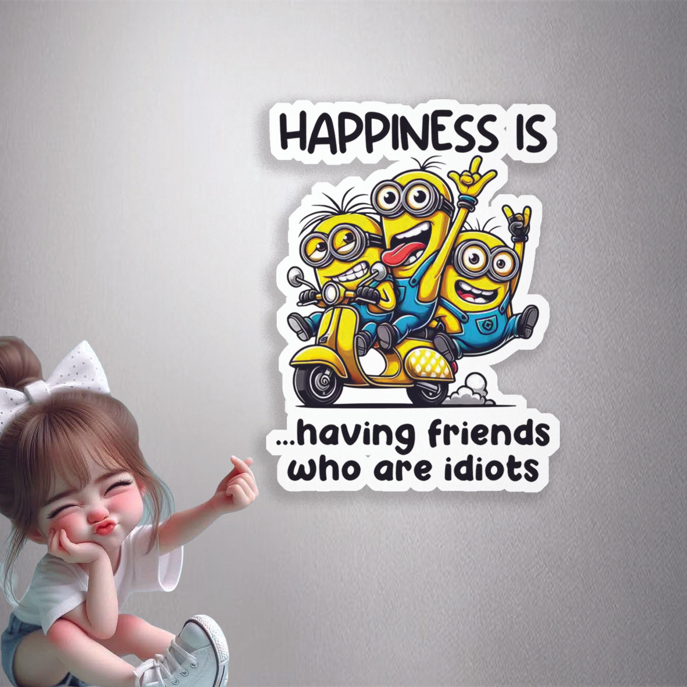 Minions Idiot Friends Premium Vinyl Stickers