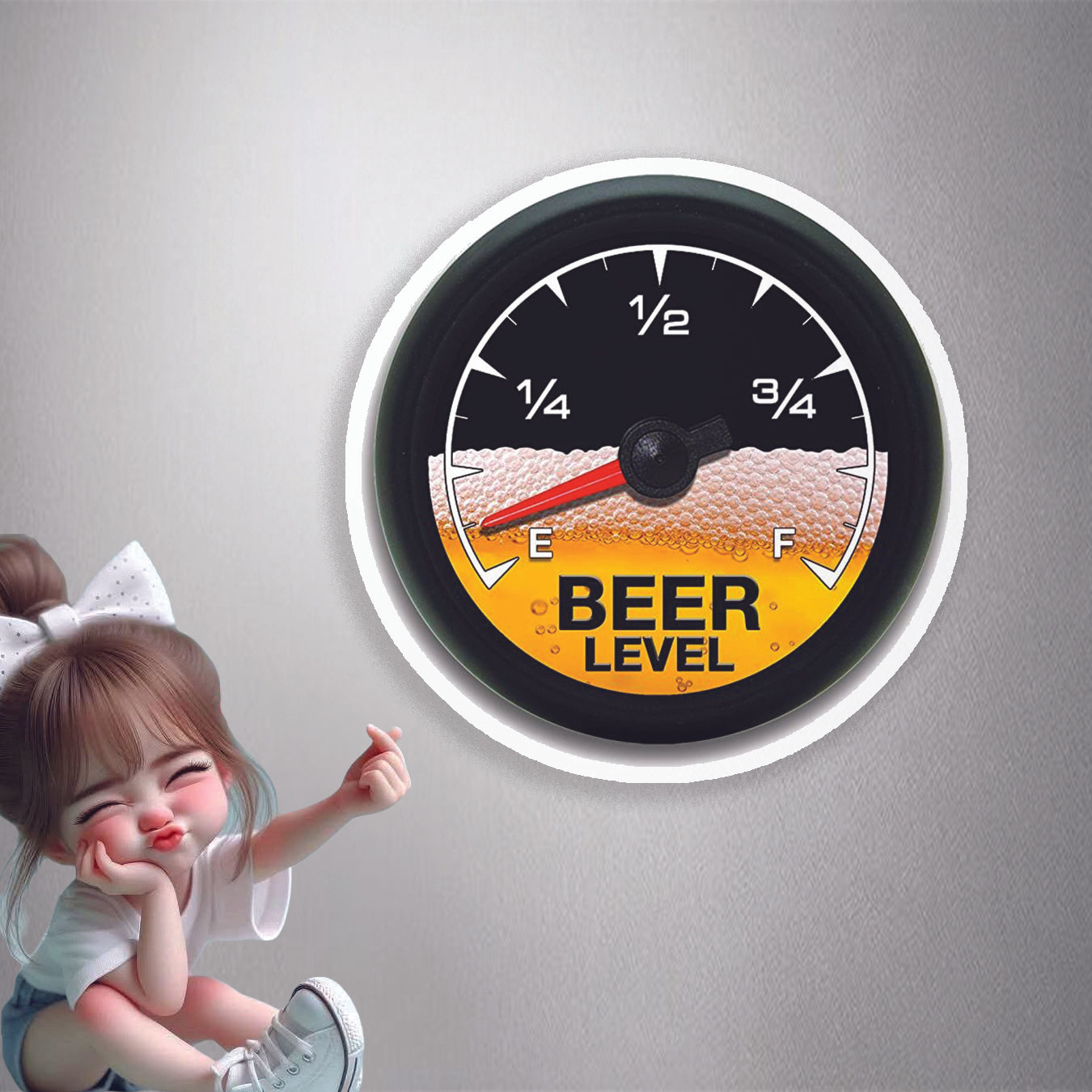 Beer Level Gauge Premium Vinyl Stickers