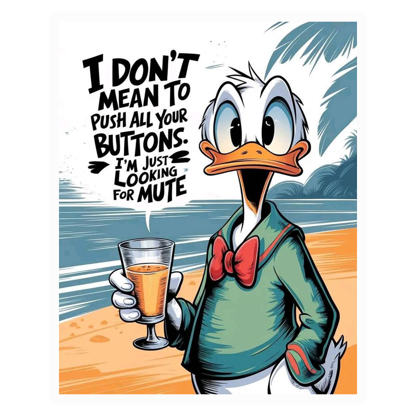 Donald Duck Mute Buttons Premium Vinyl Stickers