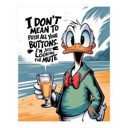 Donald Duck Mute Buttons Premium Vinyl Stickers